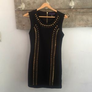 Metal studded sheath dress